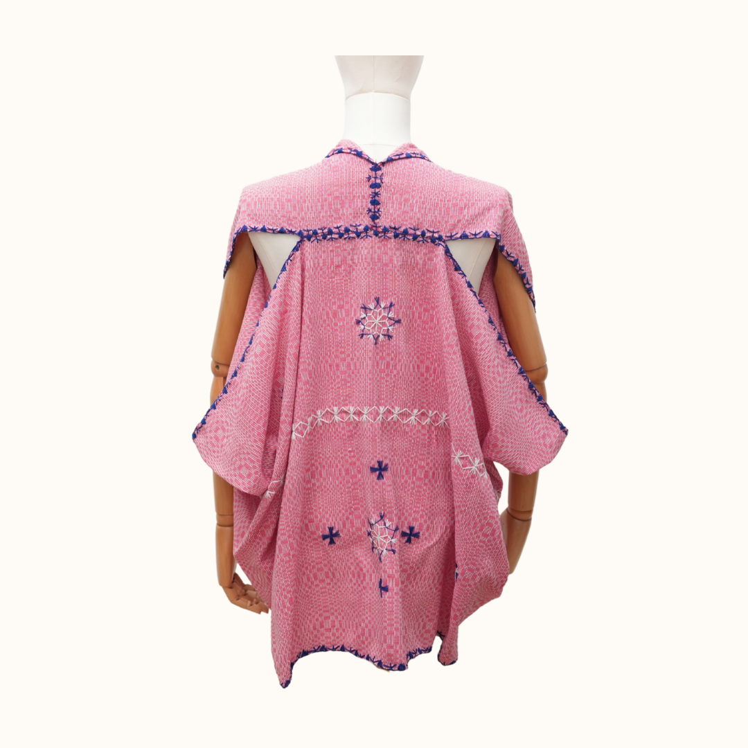 2-way Binakol Poncho with Itneg Embroidery