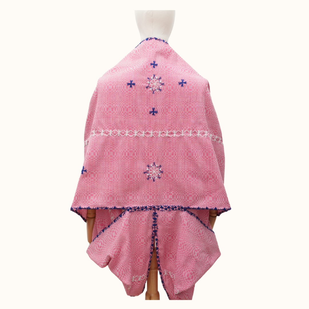 2-way Binakol Poncho with Itneg Embroidery