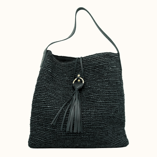 Raffia one-shoulder bag - IK223005