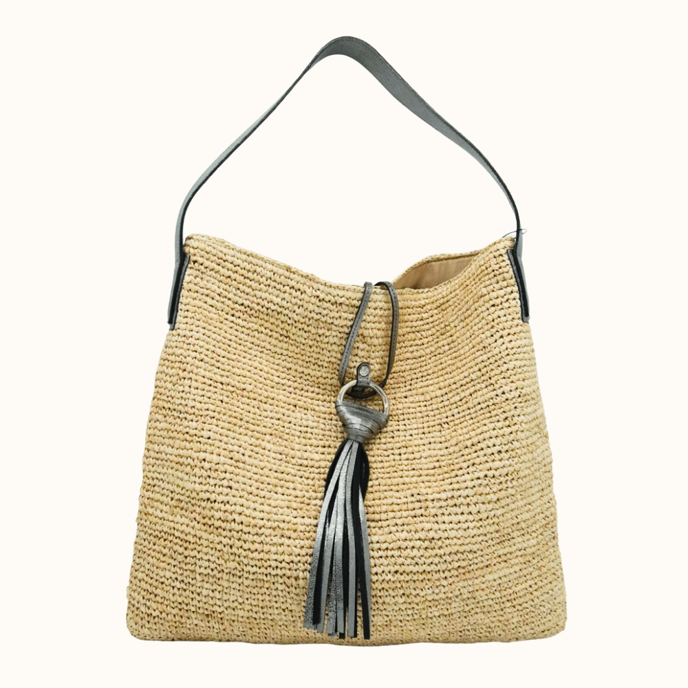 Raffia one-shoulder bag - IK223005