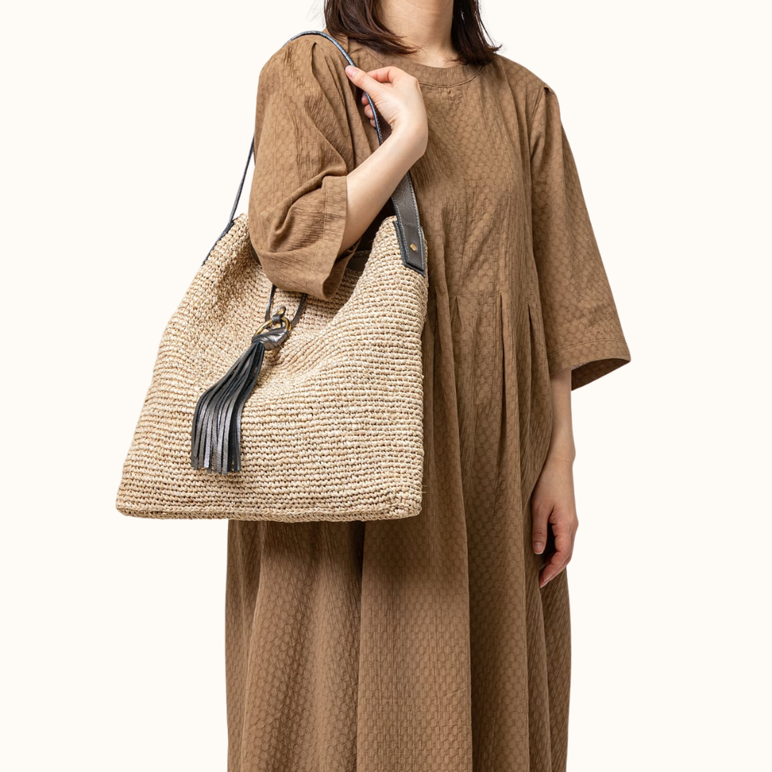 Raffia one-shoulder bag - IK223005
