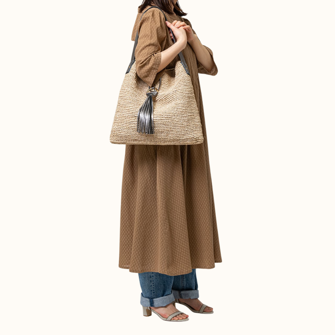 Raffia one-shoulder bag - IK223005