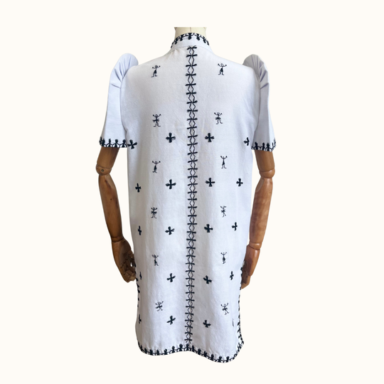 Kantarines Long Filipiniana with Itneg Embroidery