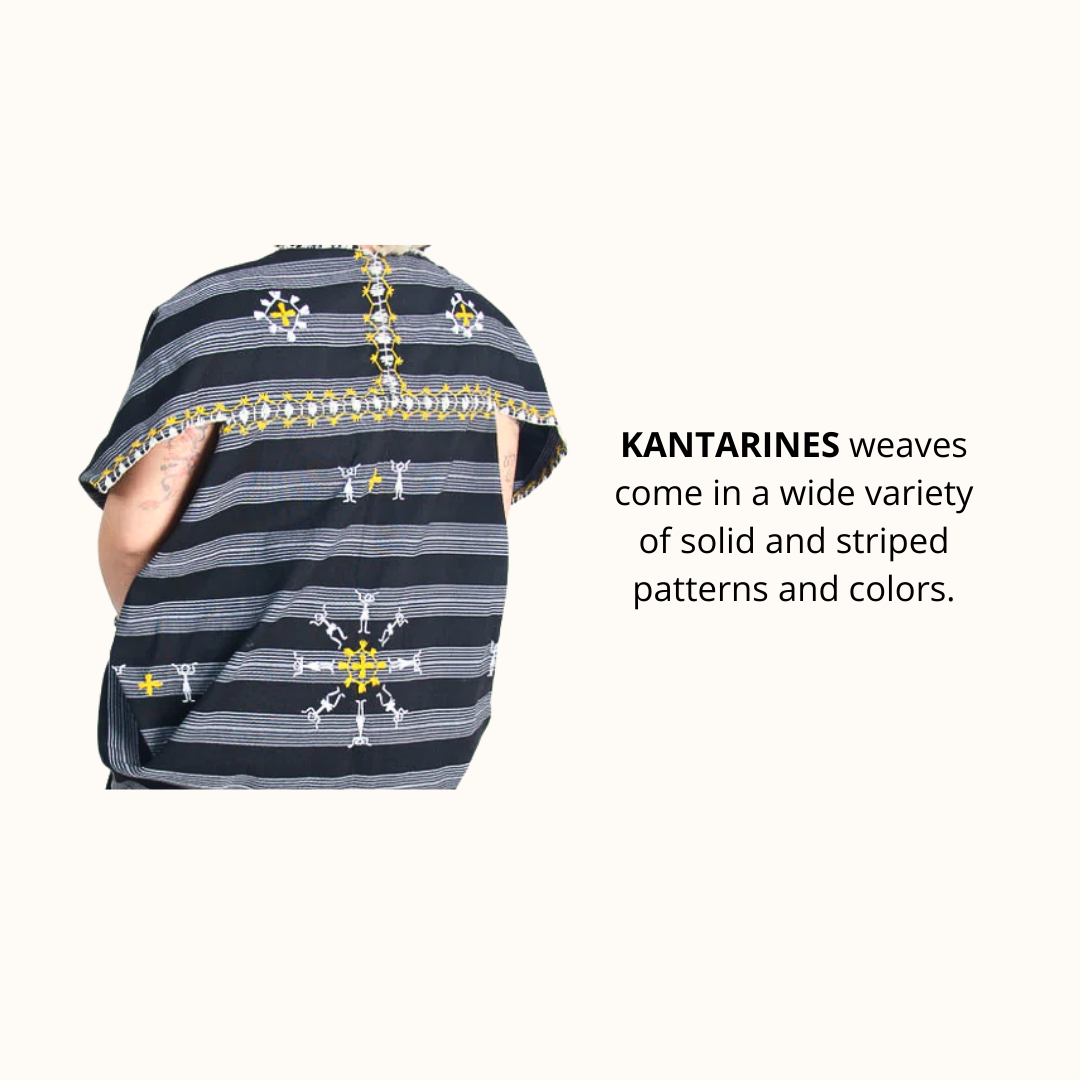 Reversible Binakol-Kantarines Poncho with Itneg Embroidery
