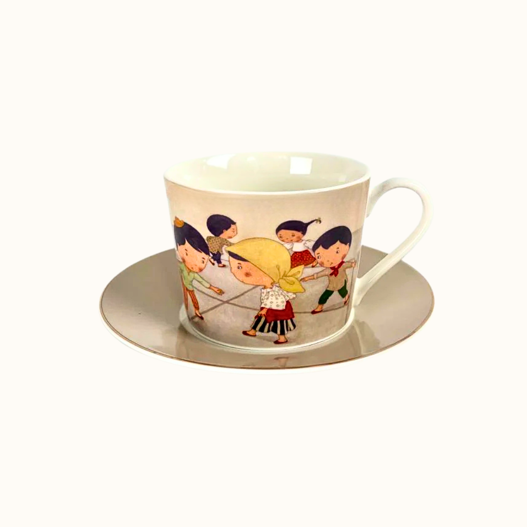 Larong Pinoy Cup & Saucer Set of 4