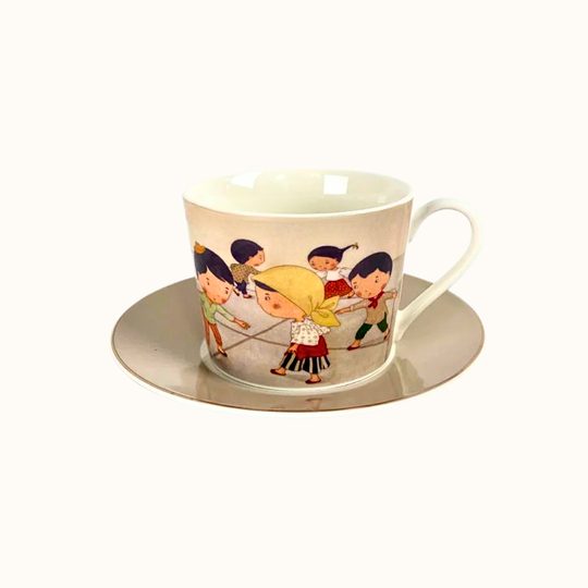 Larong Pinoy Cup & Saucer Set of 4