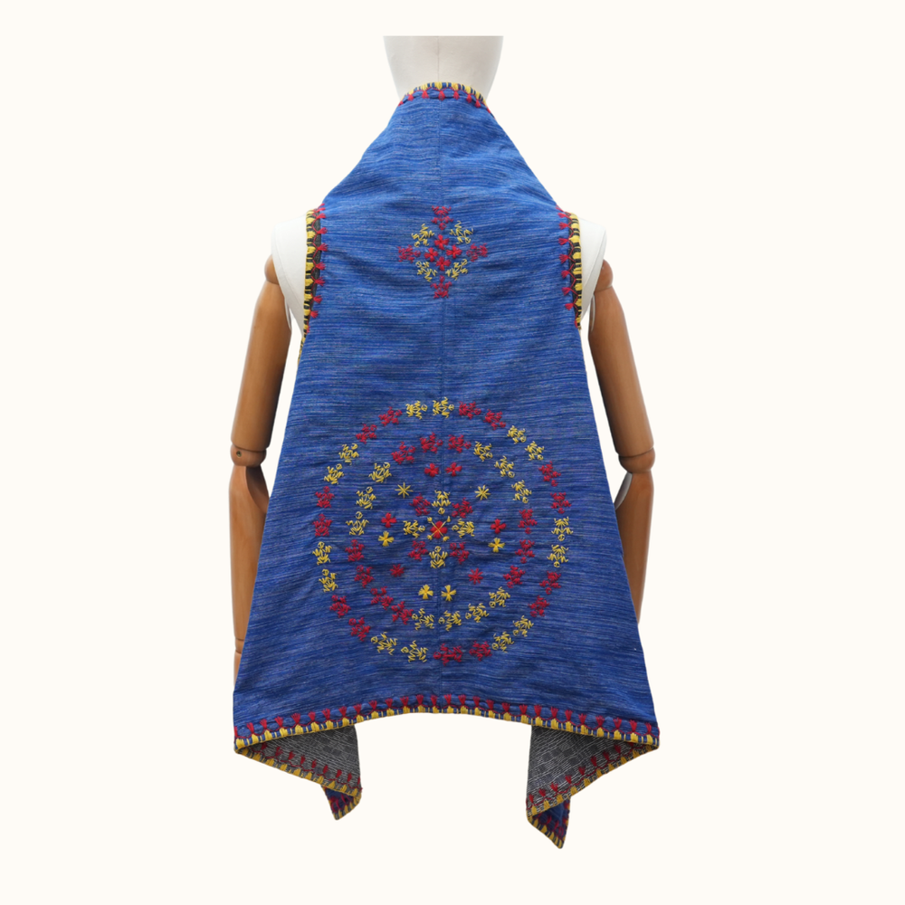 Reversible Binakol-Tiniri Poncho with Itneg Embroidery