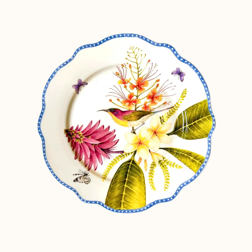 Philippine Handsome Sunbird Dinner & Salad Plate Set of 4