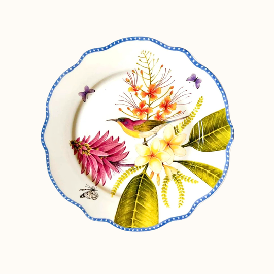 Philippine Handsome Sunbird Dinner & Salad Plate Set of 4