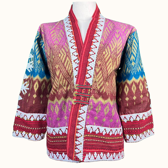 T'boli Beaded Blazer Maroon