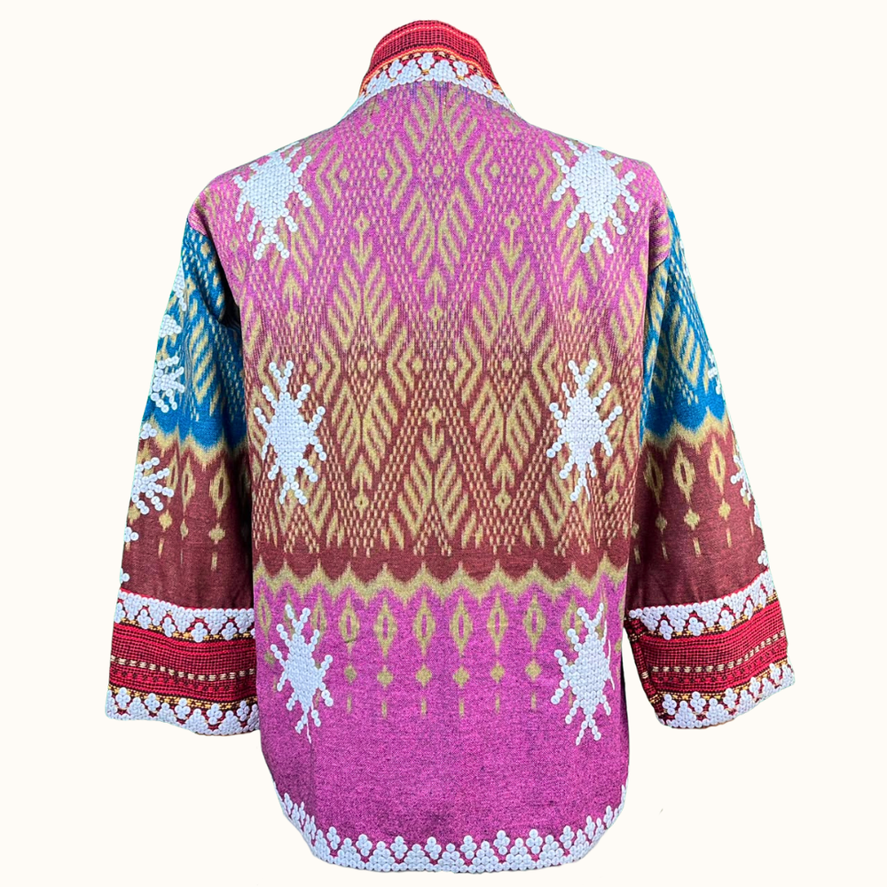 T'boli Beaded Blazer Maroon