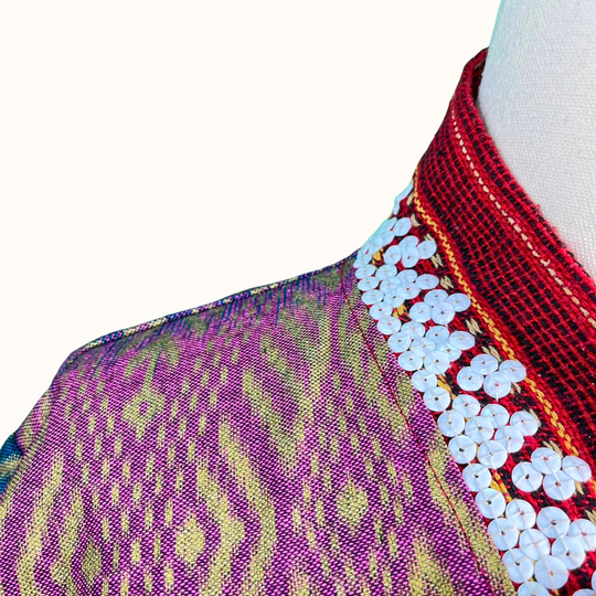 T'boli Beaded Blazer Maroon