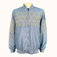 T'Boli Embroidered Jacket Blue Gray
