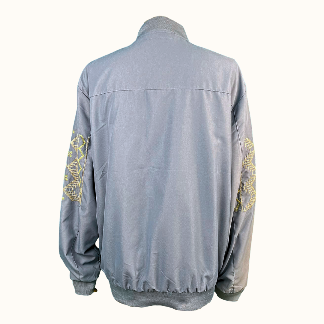 T'Boli Embroidered Jacket Blue Gray