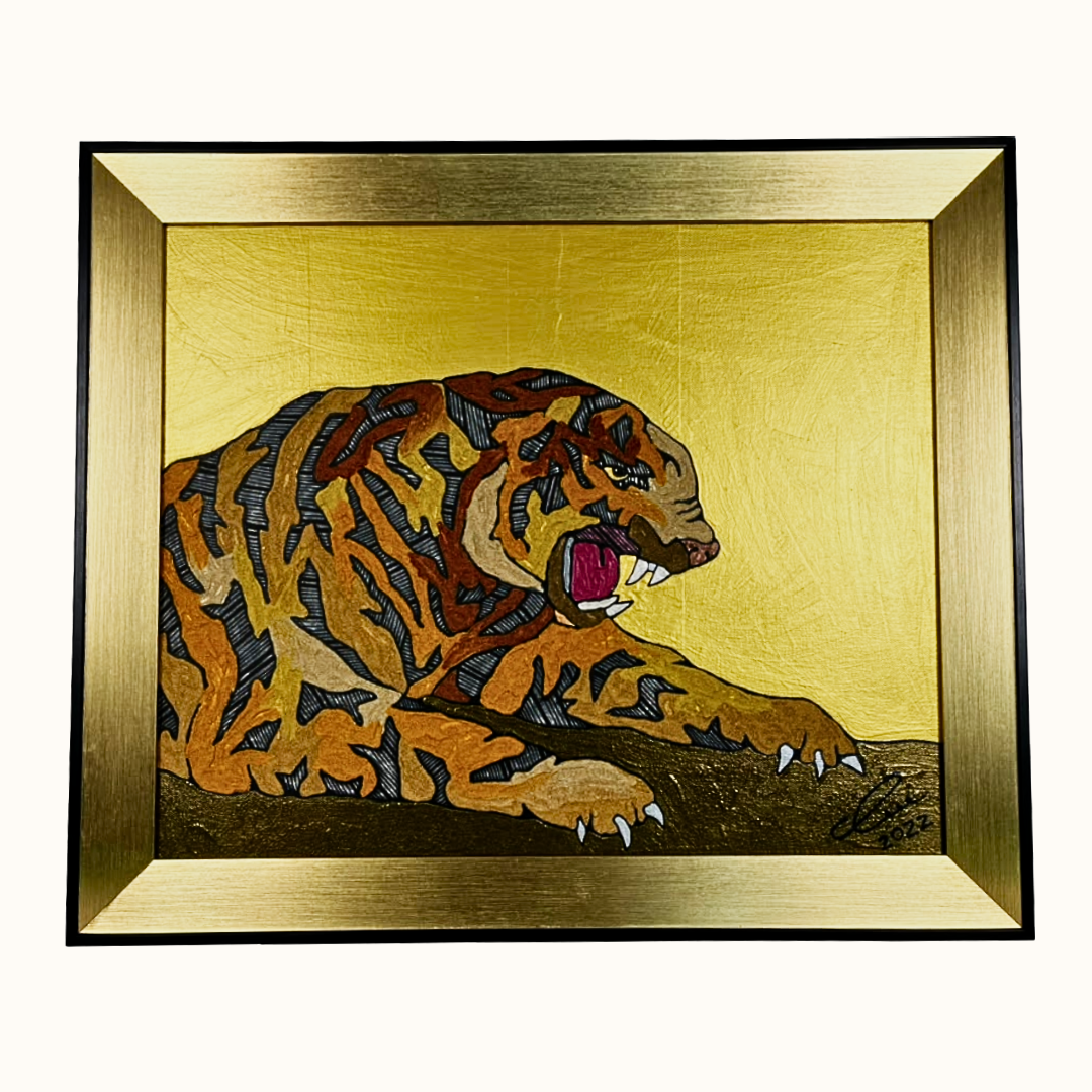Tiger Mixed Media Painting