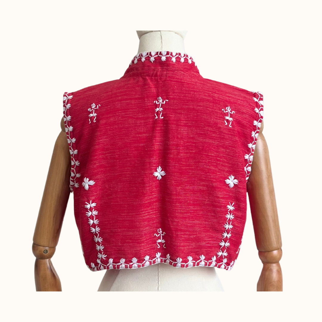 Tiniri Cropped Vest with Itneg Embroidery