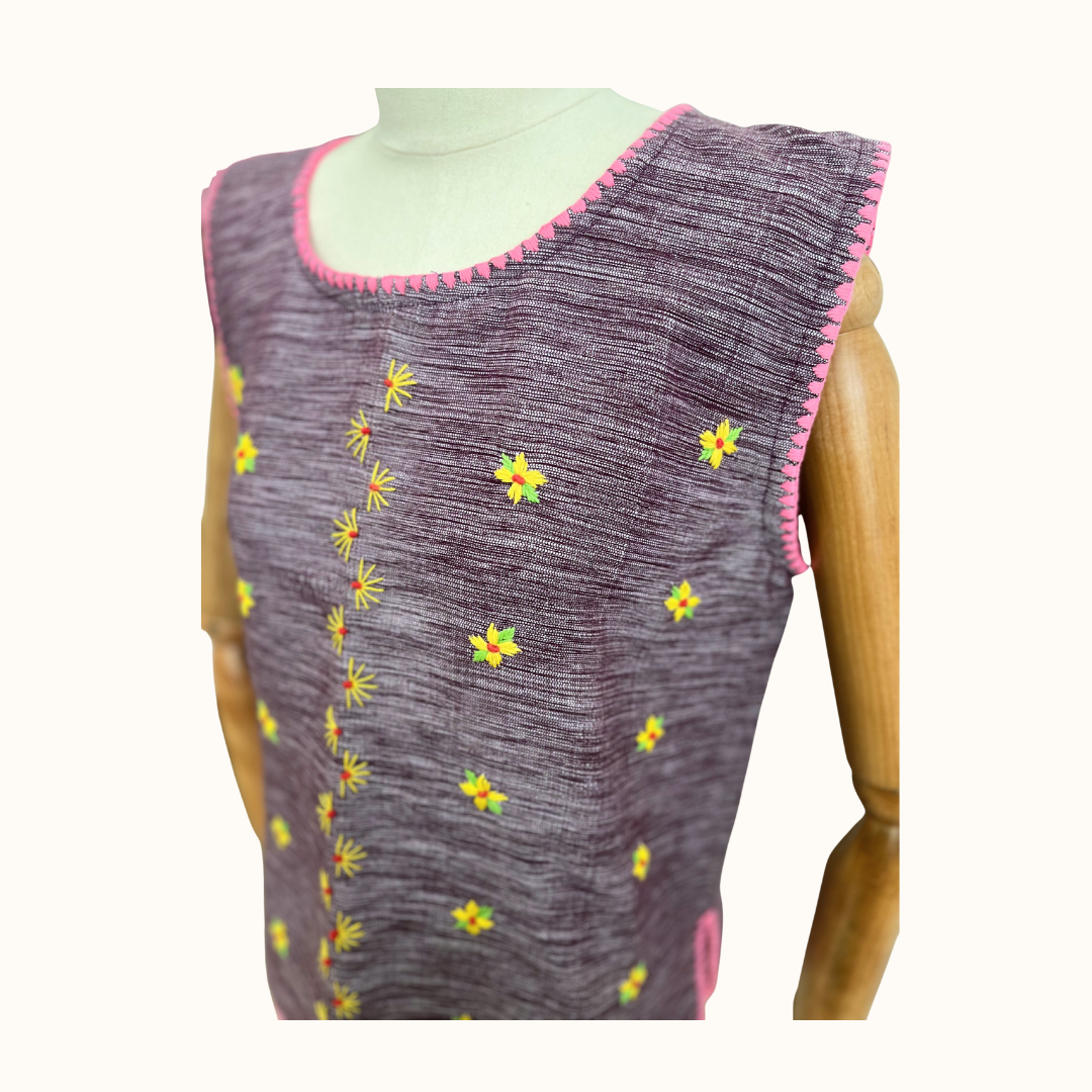 Tiniri Sleeveless Blouse with Itneg Embroidery