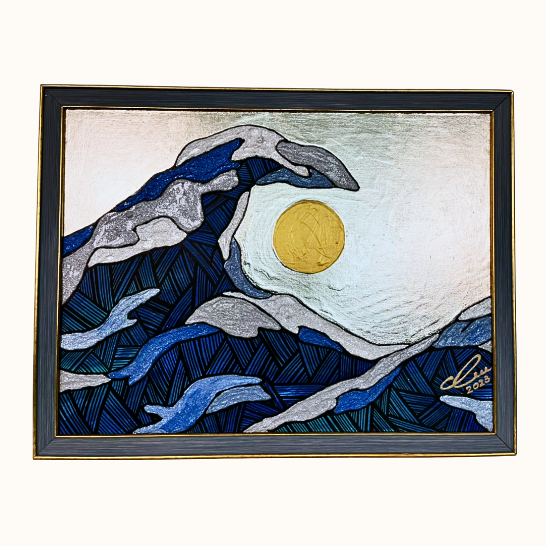 Wave Mixed Media Painting